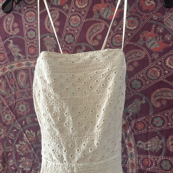 Urban Outfitters Cream Halter Sheath Eyelet Dress - Picture 14 of 16